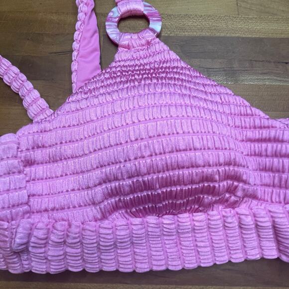 Isabella Rose Maza Textured Bralette Bikini set Pink small - Picture 3 of 7